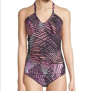 CALVIN Klein Sunset Palm One Piece Swimsuit